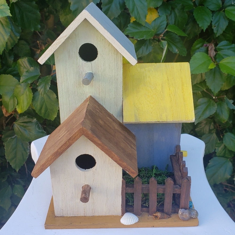 2 for $25 Hand painted Beach Cottage Birdhouse